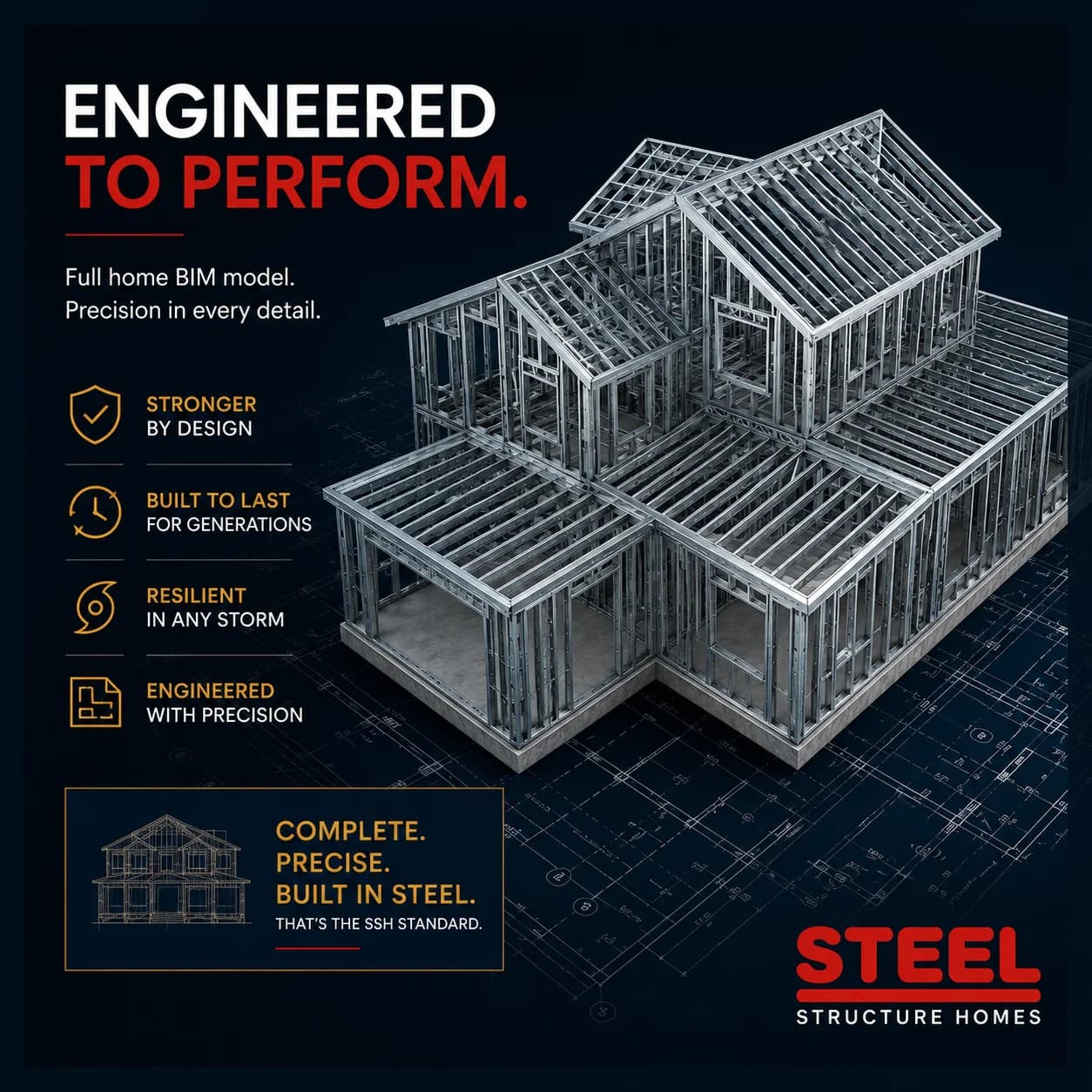 STEEL frame home planning visual