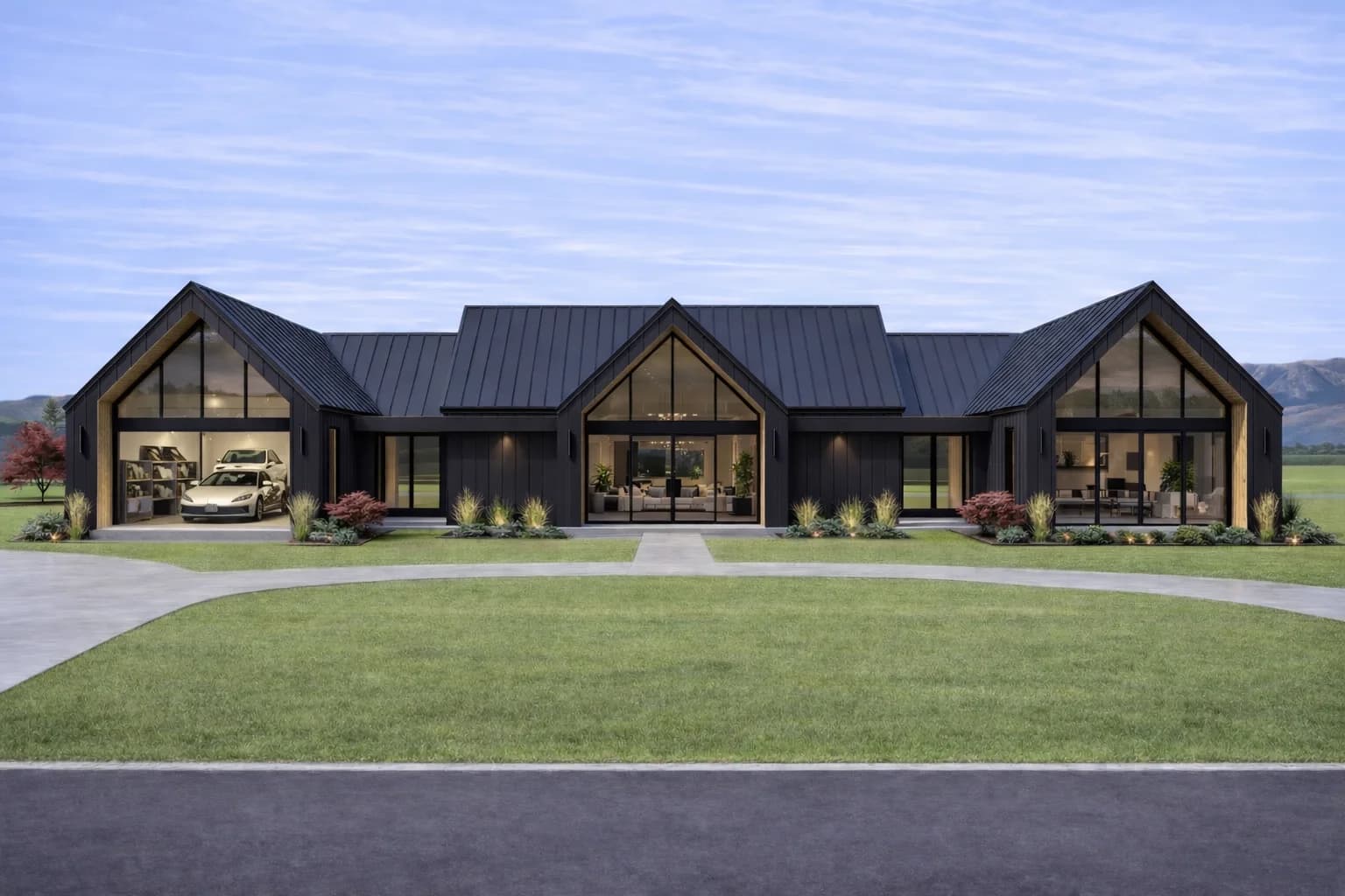 Scandinavian Modern front exterior design reference for STEEL Structure Homes.