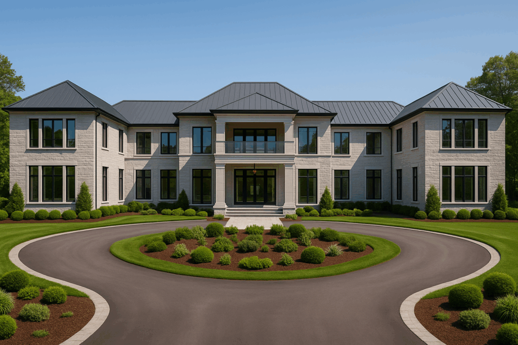 Elegant modern estate-style home in Ontario built by Steel Structure Homes using advanced steel framing systems.