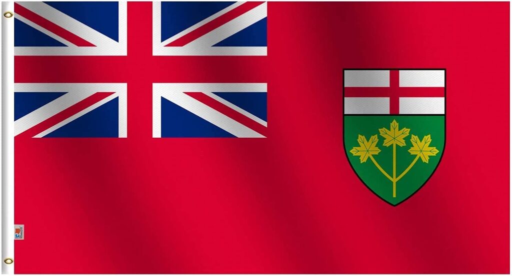 Ontario provincial flag representing regional identity for Steel Home Builders in Ontario