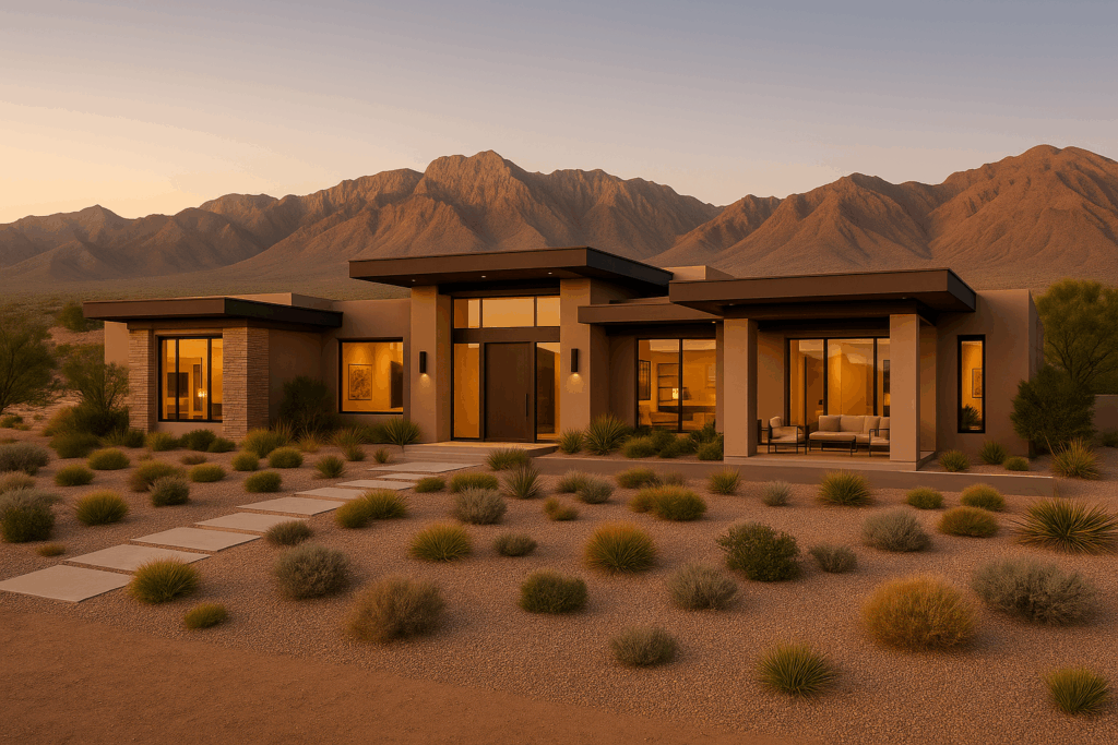 Modern desert-style steel home in Alberta – Steel Home Builders in Alberta