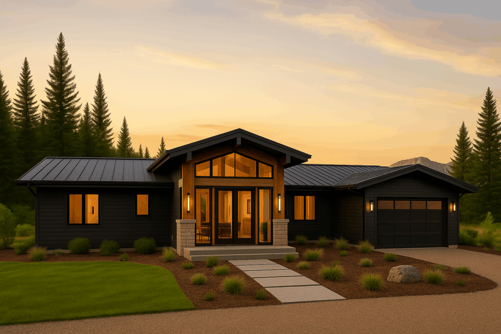 Modern ranch-style steel home in Alberta – Steel Home Builders in Alberta