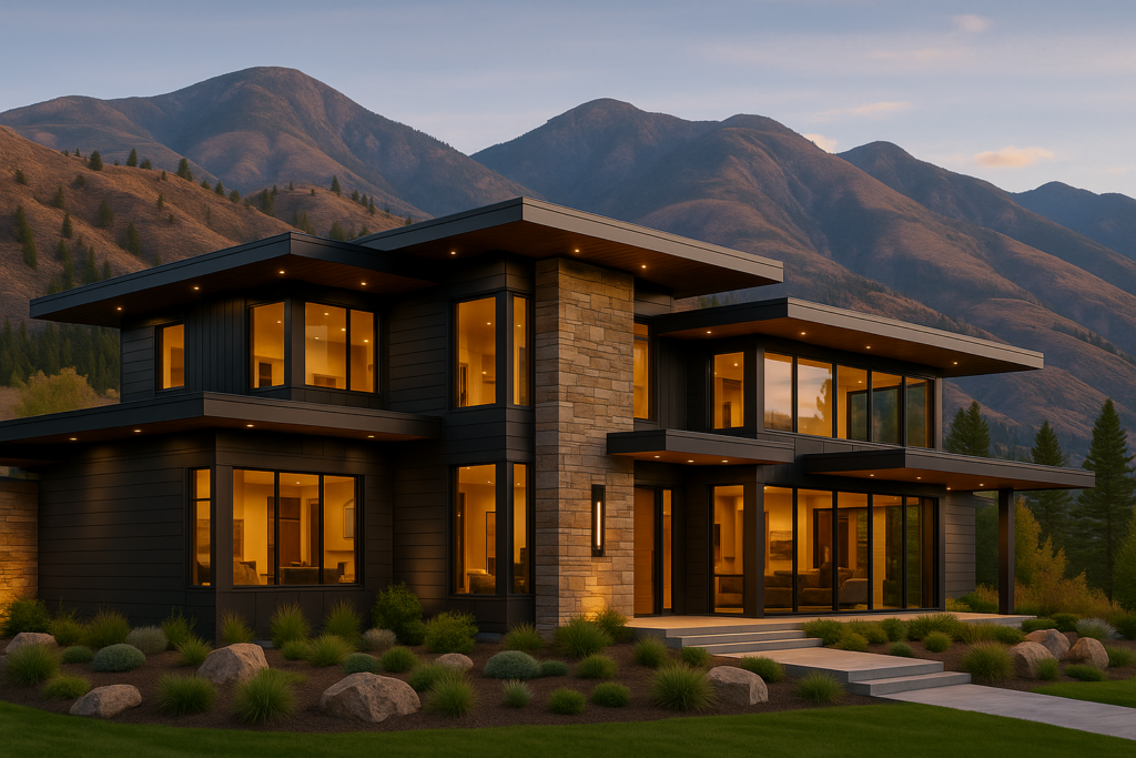 Custom steel frame home architectural rendering by STEEL Structure Homes Canada