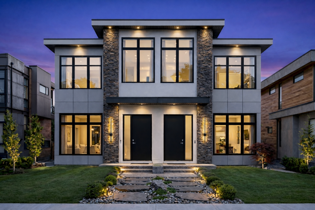 Custom steel frame home architectural design and rendering by STEEL Structure Homes