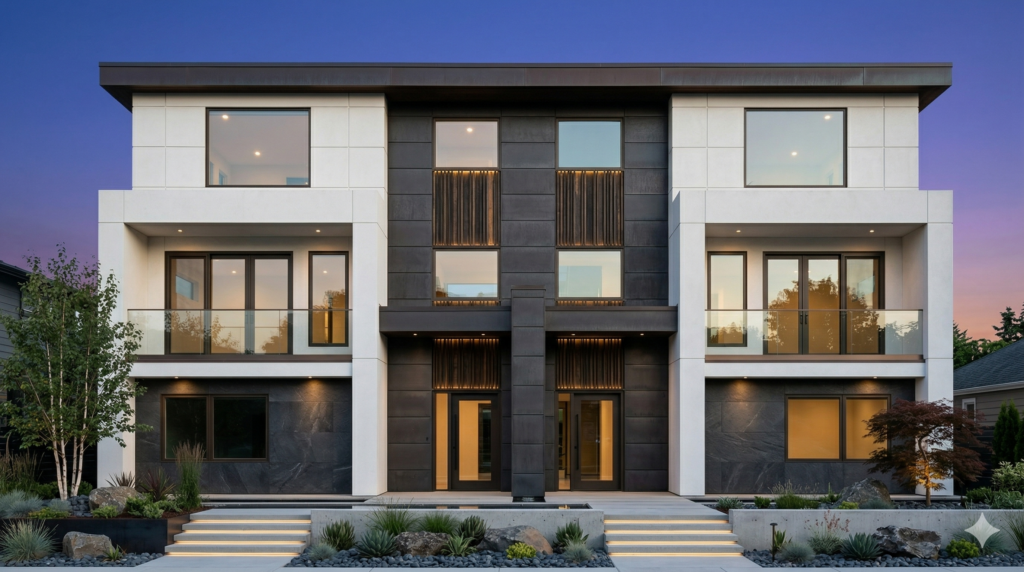 AI-generated custom steel frame home design rendering by STEEL Structure Homes Canada