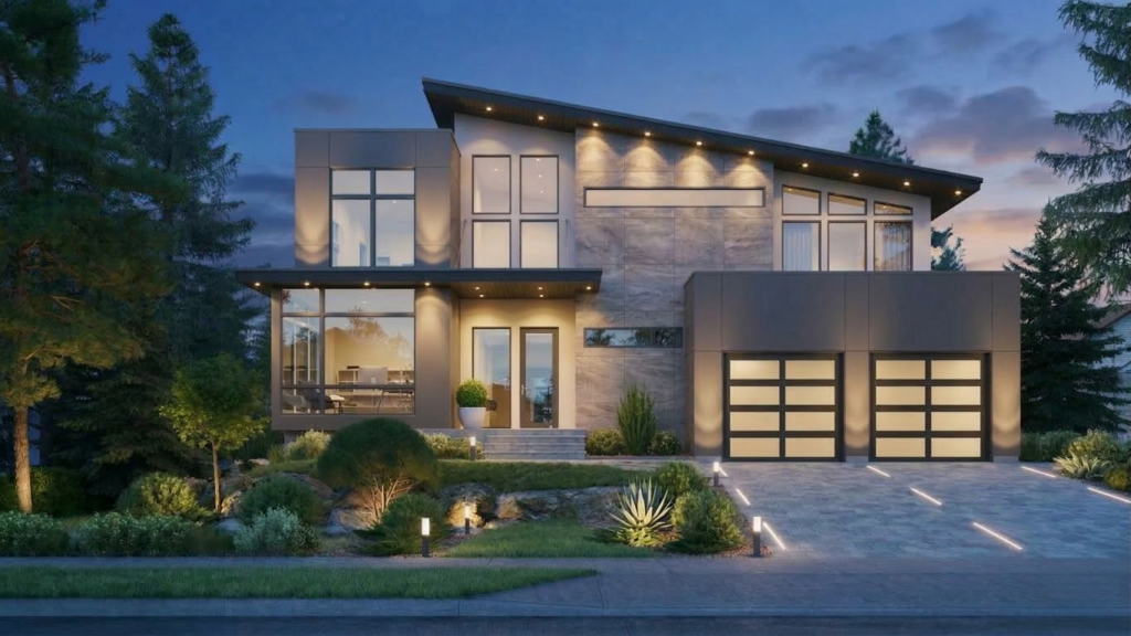 Custom steel frame home design rendering by STEEL Structure Homes Canada